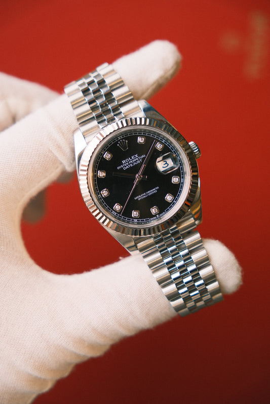 Rolex Datejust 41 Black Diamond Dial on Jubilee