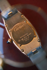 Cartier 90's Baigniore Allongee Guilloche Dial on Leather