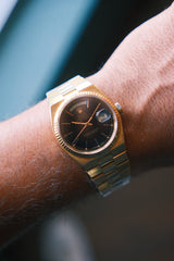 Rolex 1979 Italian Day-Date Oysterquartz Black stick Dial on Bracelet