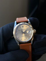 Rolex 1988 Datejust 36mm Champagne Diamond Hour Markers Dial on Leather