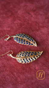 Jennifer Meyer 18K Leaf Sapphire Earrings