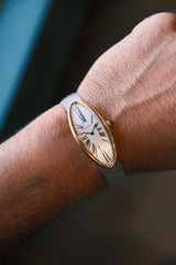 Cartier 90's Baigniore Allongee Guilloche Dial on Leather