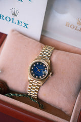 Rolex 1995 Datejust Lady President Blue Diamond Dial on President