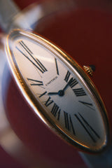 Cartier 90's Baigniore Allongee Guilloche Dial on Leather