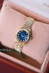 Rolex 1995 Datejust Lady President Blue Diamond Dial on President