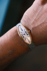 Cartier 90's Baigniore Allongee Guilloche Dial on Leather
