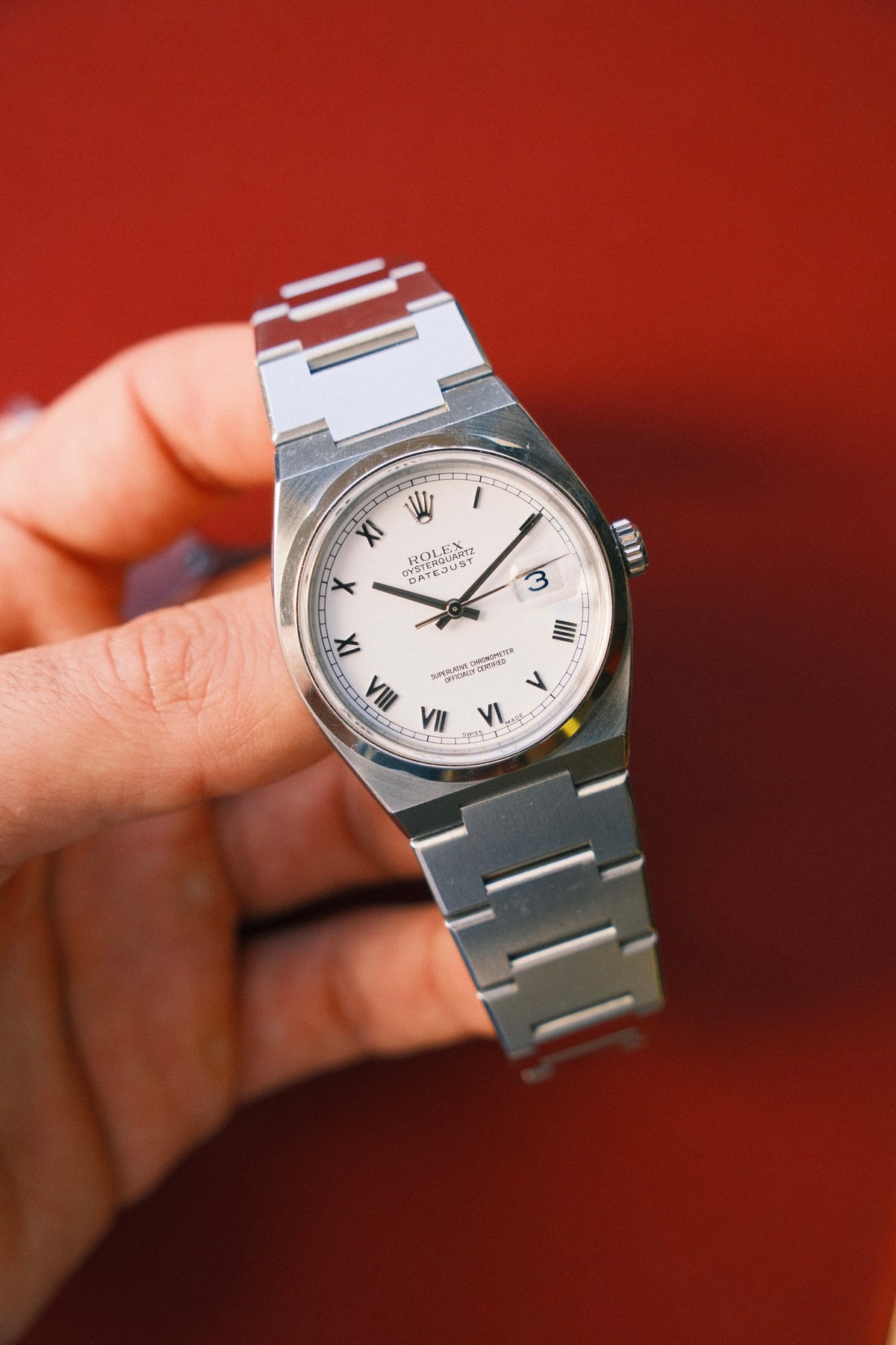 Rolex 2000 Oysterquartz White Roman Dial on Bracelet