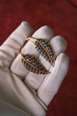 Jennifer Meyer 18K Leaf Sapphire Earrings