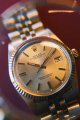 Rolex 1971 Datejust 36 Champagne Stick Dial on Jubilee
