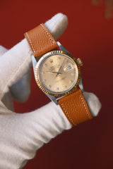 Rolex 1988 Datejust 36mm Champagne Diamond Hour Markers Dial on Leather