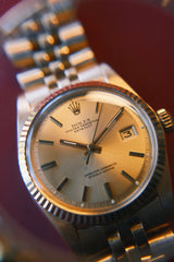 Rolex 1971 Datejust 36 Champagne Stick Dial on Jubilee