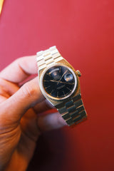 Rolex 1979 Italian Day-Date Oysterquartz Black stick Dial on Bracelet